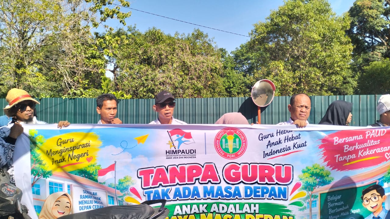 Sengketa Lingkungan Sekolah Resahkan Anak-Anak, PGRI dan HIMPAUDI Maros Gelar Aksi Damai
